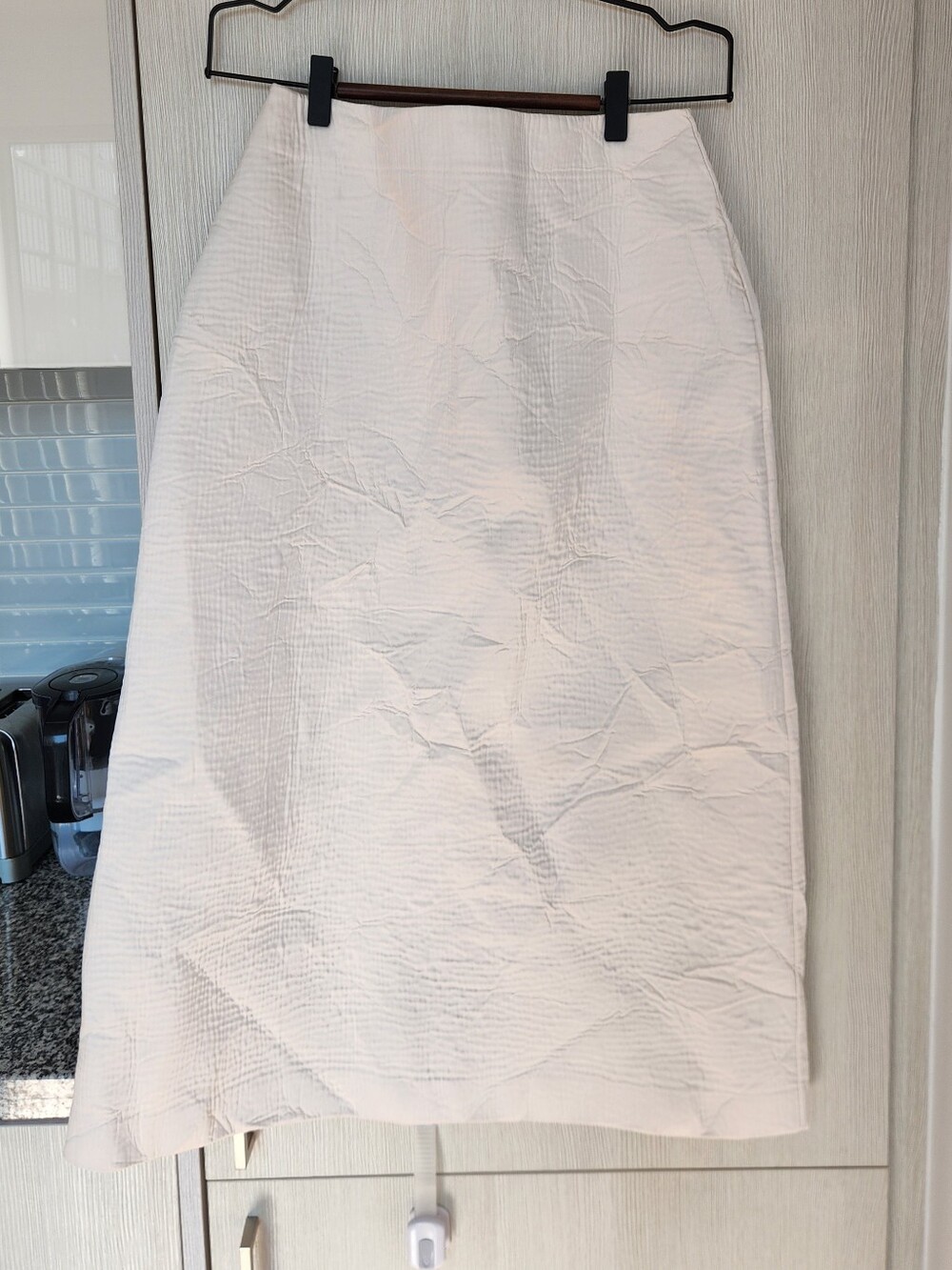 COS Cream Midi A-Line Skirt